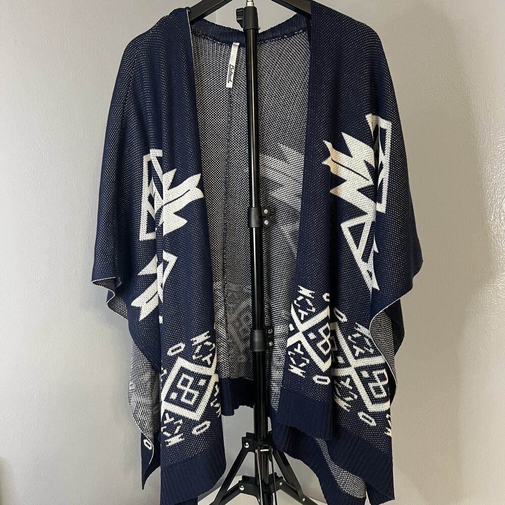 Petrol Boho Southwestern Aztec Fringe Shawl Wrap Blanket Scarf Poncho